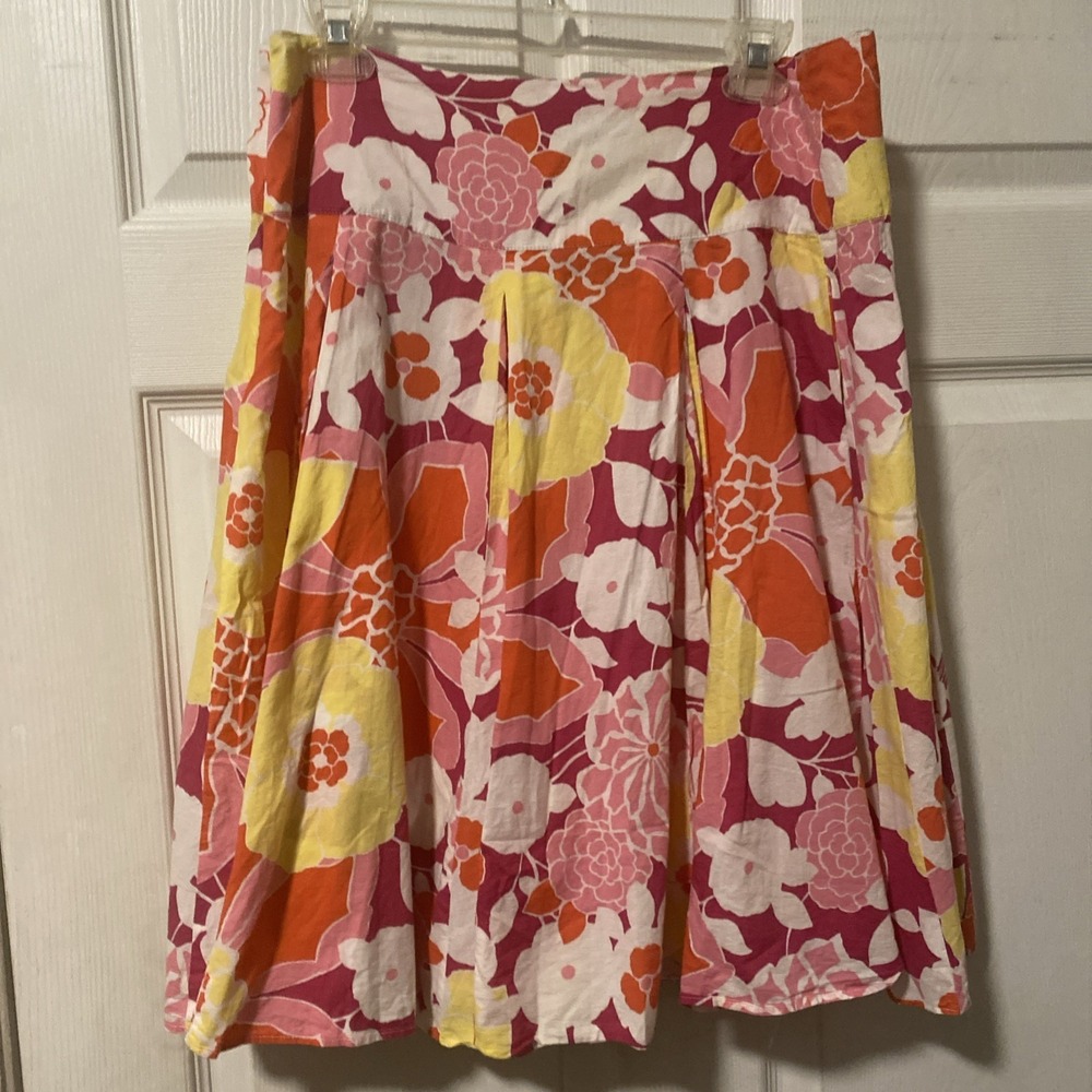 Vintage New York & Company Floral Pleated Flare Skirt - Sz 12
